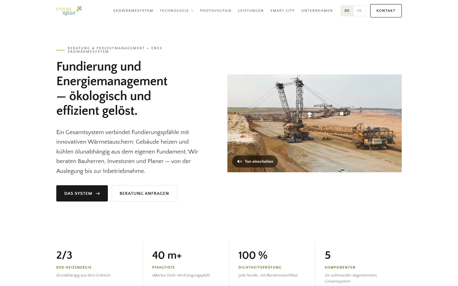 EnergyXploit — Startseite des Webauftritts