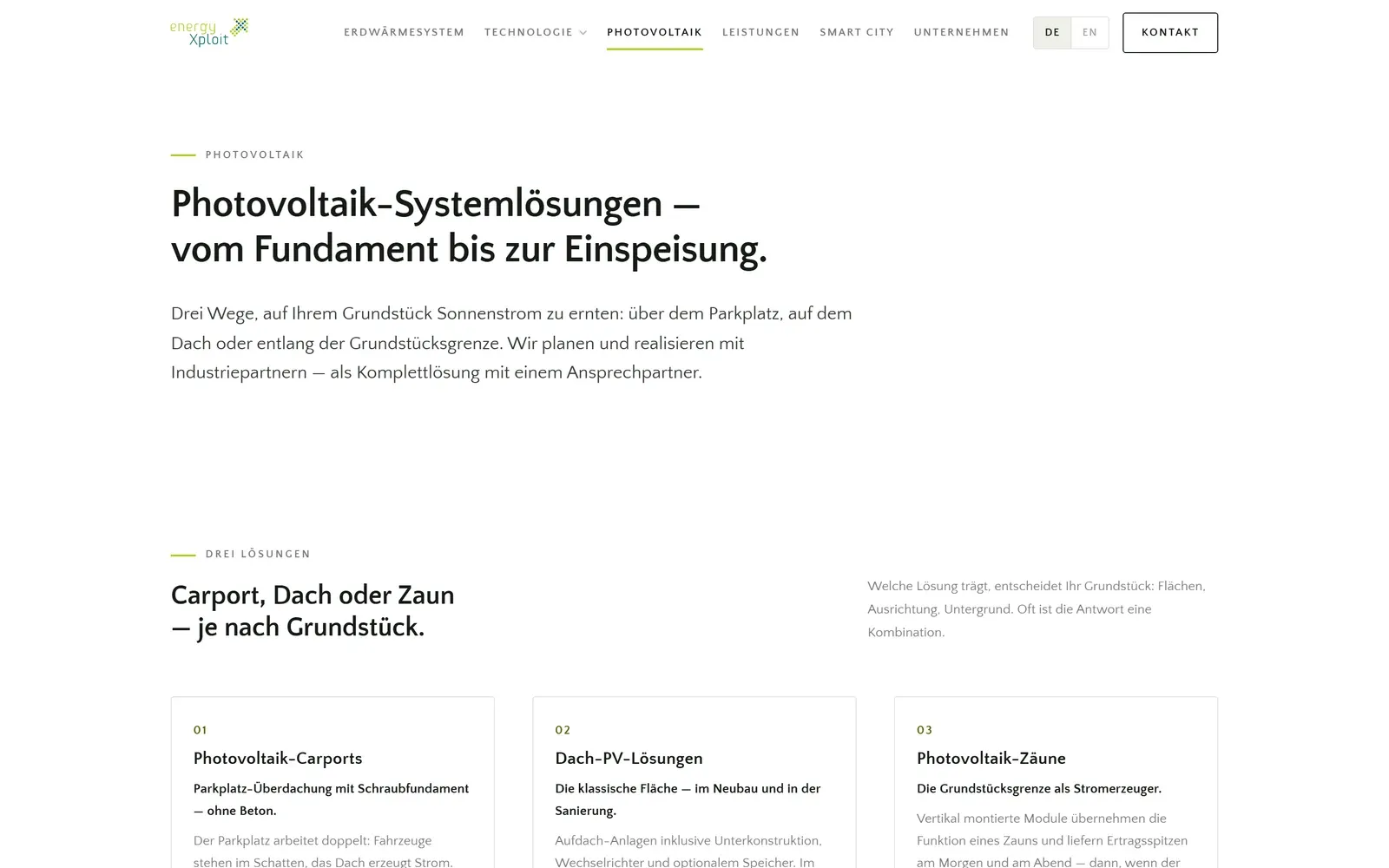 EnergyXploit — Photovoltaik-Seite